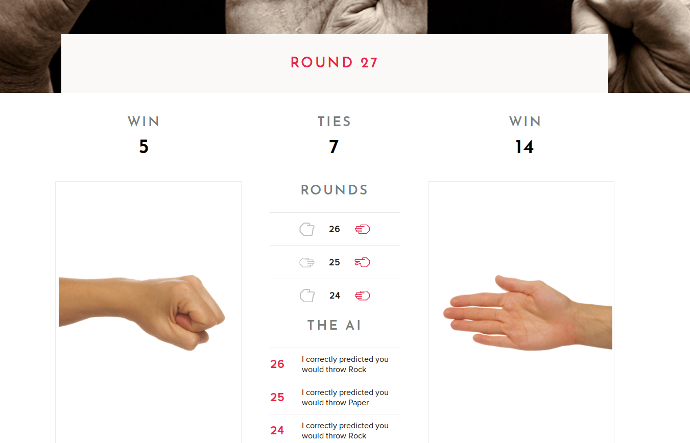 Multi-AI competing and winning against humans in iterated  Rock-Paper-Scissors game